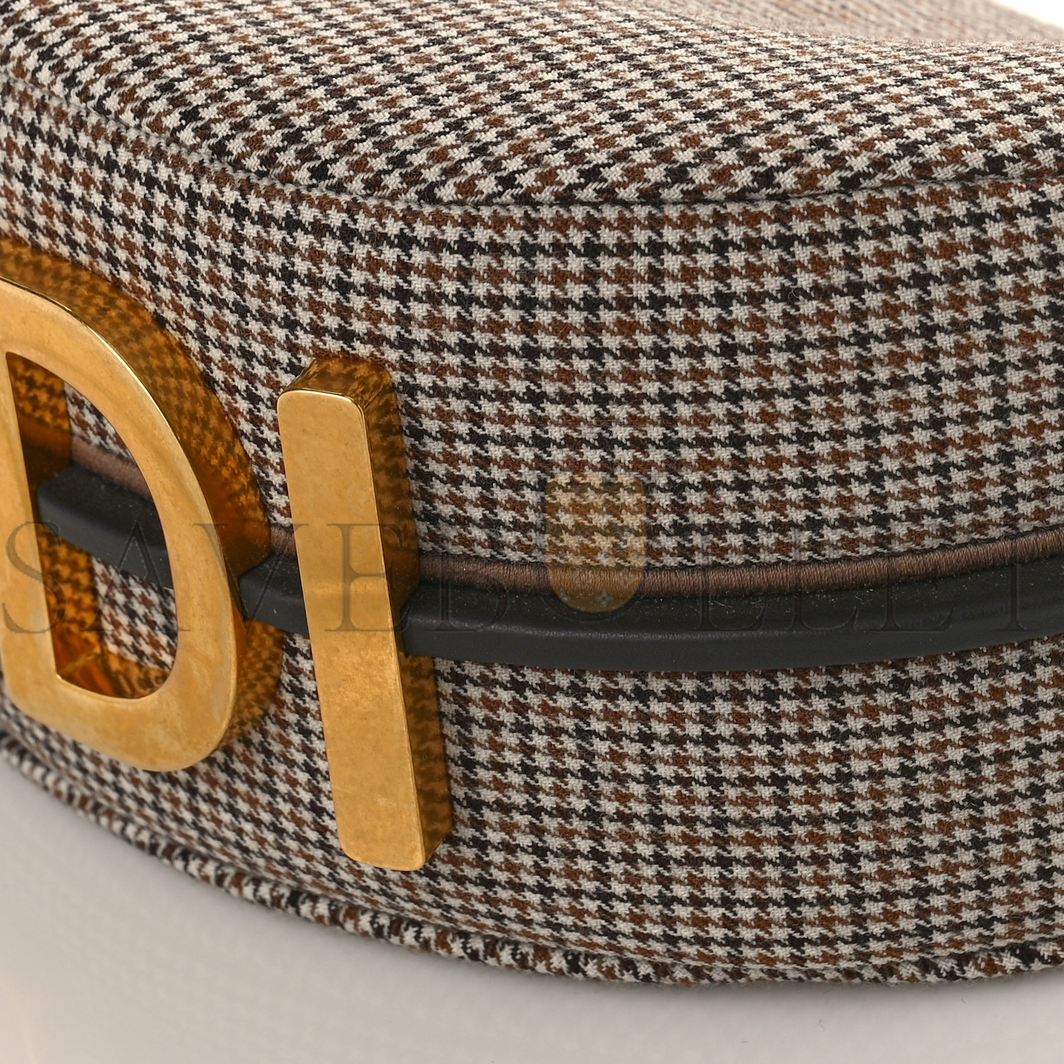 FENDI WOOL VITELLO GRACE SMALL HOUNDSTOOTH SMALL FENDIGRAPHY HOBO BAG BEIGE MORO (28*21*8cm)