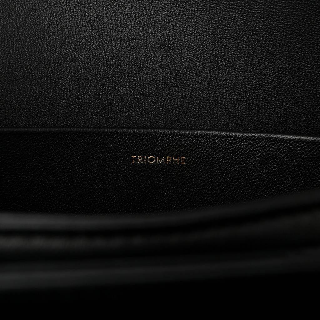 CELINE SHINY CALFSKIN MEDIUM TRIOMPHE BLACK (23*15*5cm)